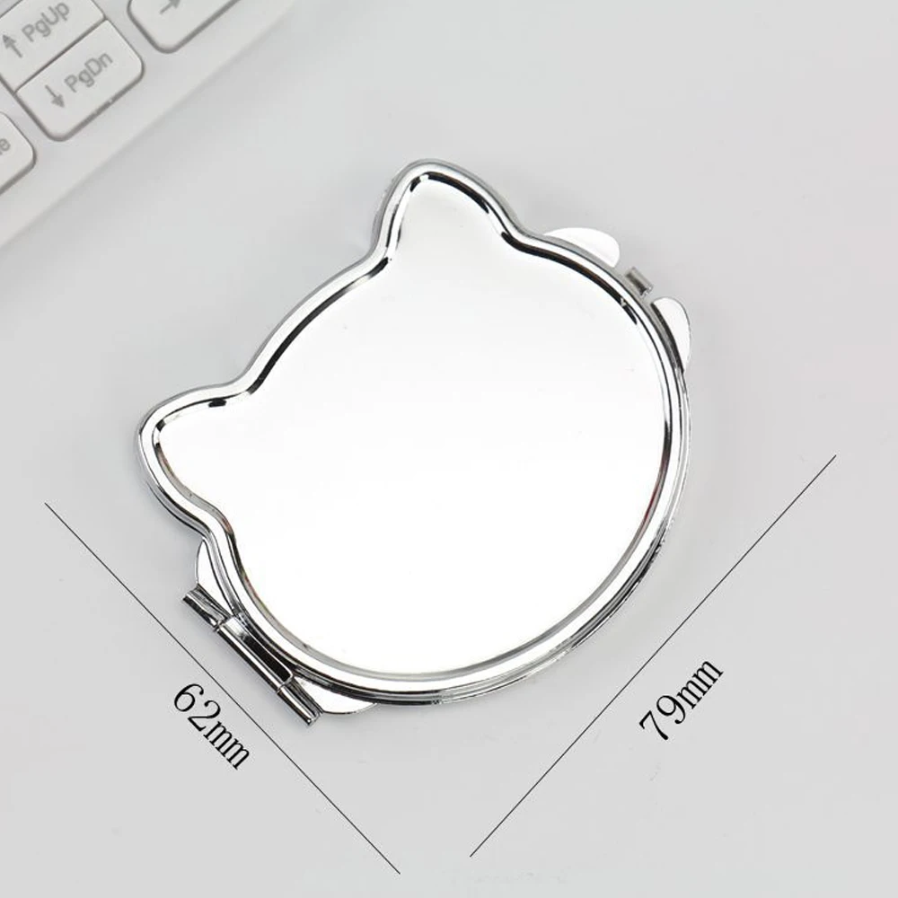 10pcs Mini Makeup Mirror Portable Pocket Round Square Heart Makeup Mirror Double-Sided Folding Cosmetic Mirror Female Gifts