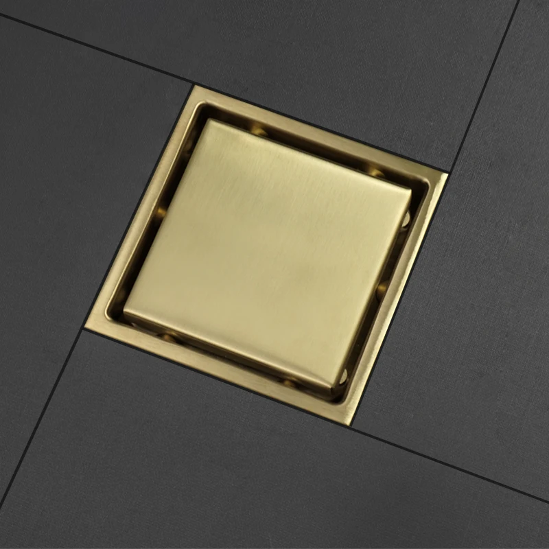 Hidden Type Square Tile Insert Floor Waste Grates Shower Drain 304 Stainless Steel Balcony Bath Corner Deodorant Floor Drain