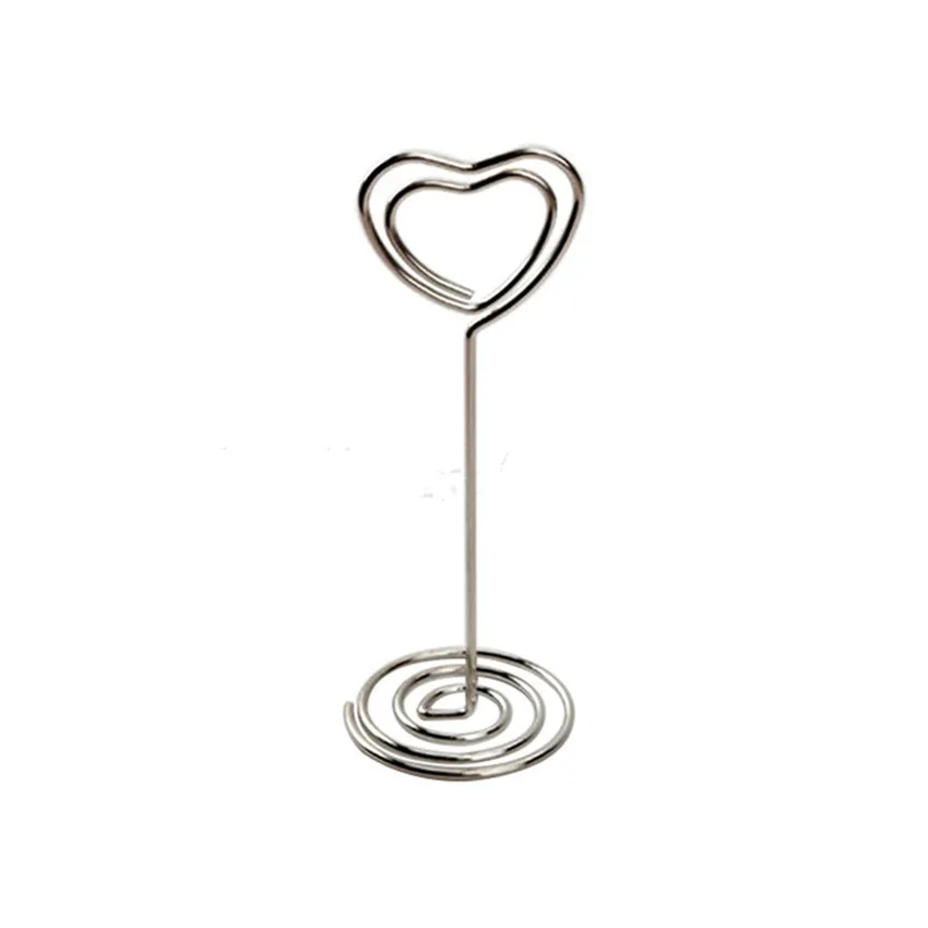 Metal POP Display Label Signage Clips Holders Price Paper Card Promotion Small Memo Wire Shaped Winding Heart Type 100pcs