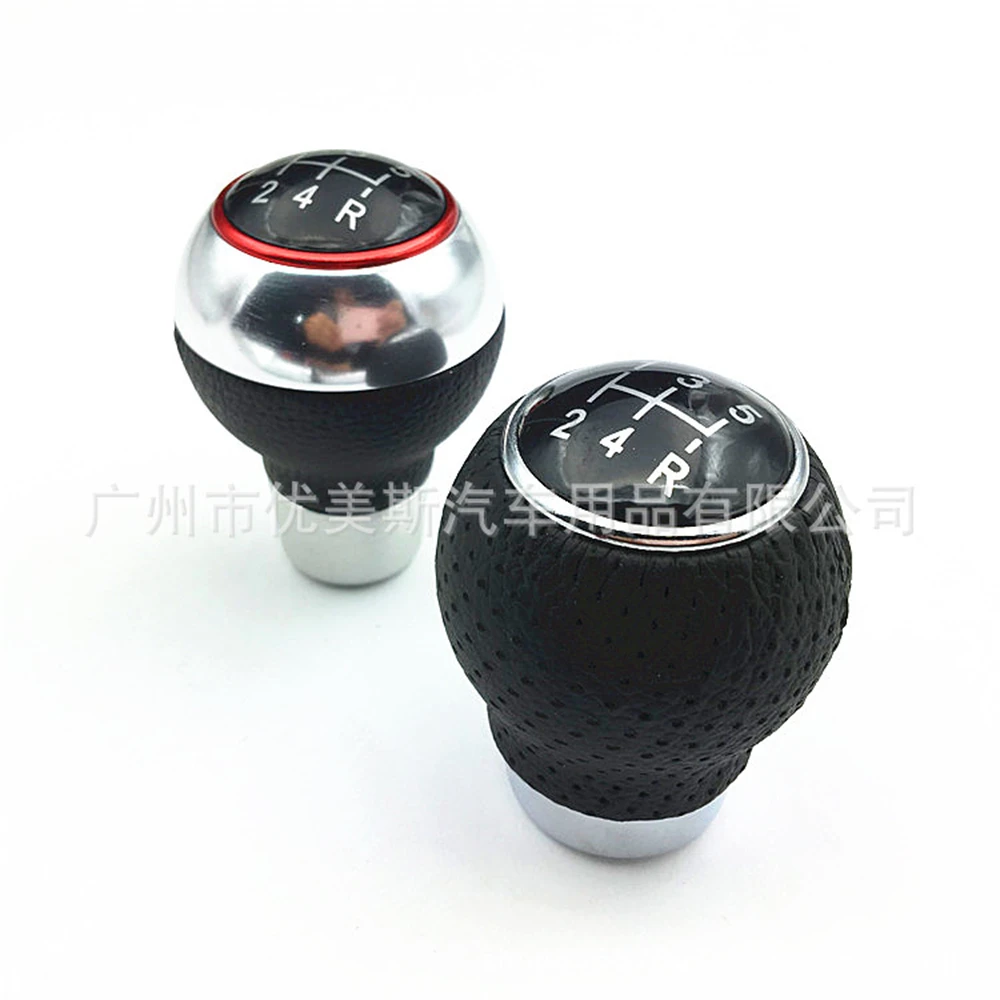 

5 Speed Car Aluminum Gear Shift Knob Leather Lever Shifter Stick Manual Head Fit For Honda Toyota Nissan Mitsubishi Ford