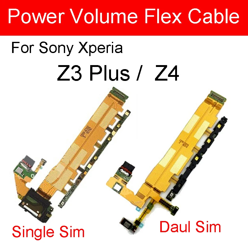 

Power on off Flex Cable For Sony Xperia Z4 Z3+ Z3 Plus E6553 E6533 Volume USB charging port & camera switch button Flex Ribbon