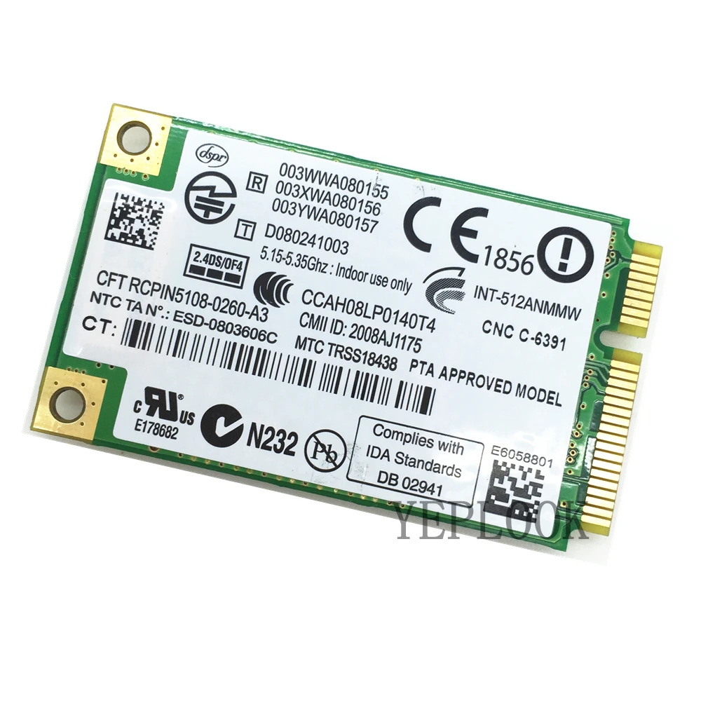 512AN 5100AGN 300 Мбит/с Беспроводная Wi-Fi Карта 802.11N PCI-E для Lenovo Y450 G450 G450L Y430 SL300 SL400 SL500 X200 X200s X200t X301