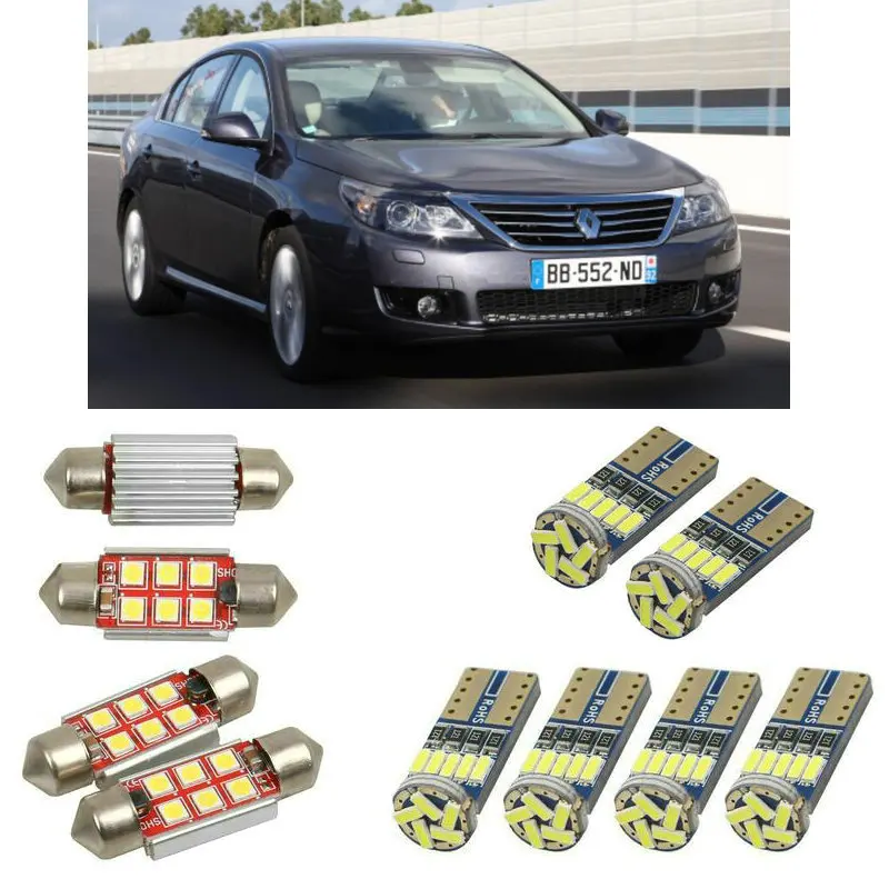 Interior led Car lights For Renault latitude L70 sedan 2010 car accessories boot light License Plate Light 12pc