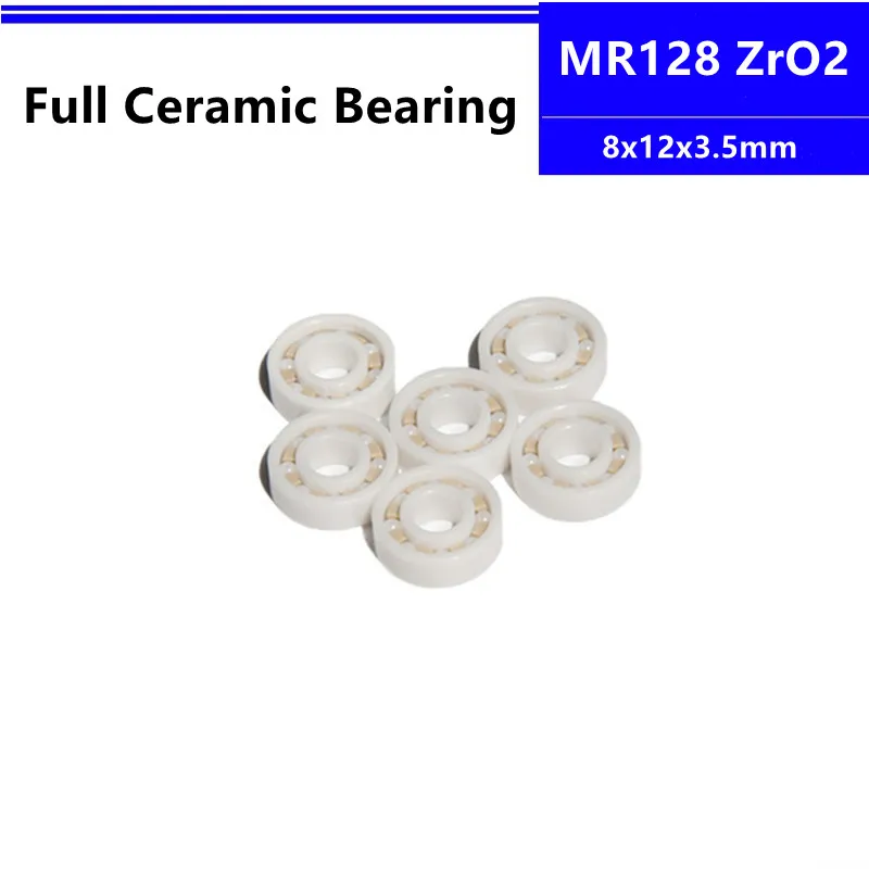 4pcs/10pcs ZrO2 ceramic bearing MR128 8x12x3.5mm Ceramic Ball Bearings 8*12*3.5 mm