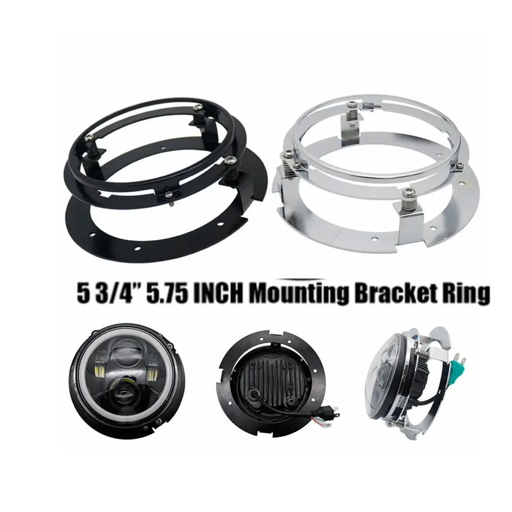 5.75 inch Headlight Bracket Kit Black / Chrome 5 3/4