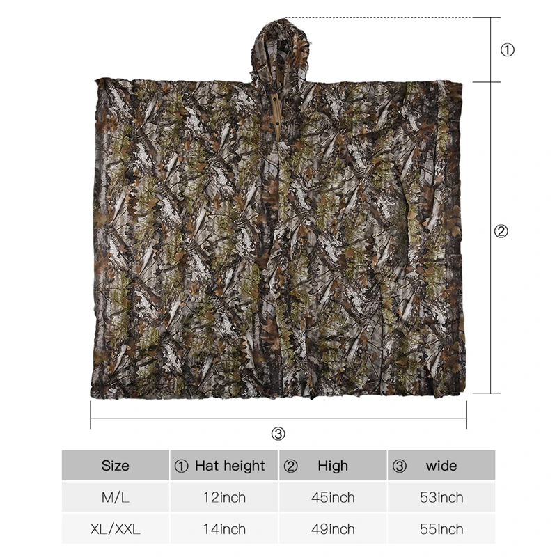 Ghillie Suits Hunting Clothes 3D Bionic Maple Uniform Cs Breathable Tactical Suit Shooting Wildlife Photography Men Women