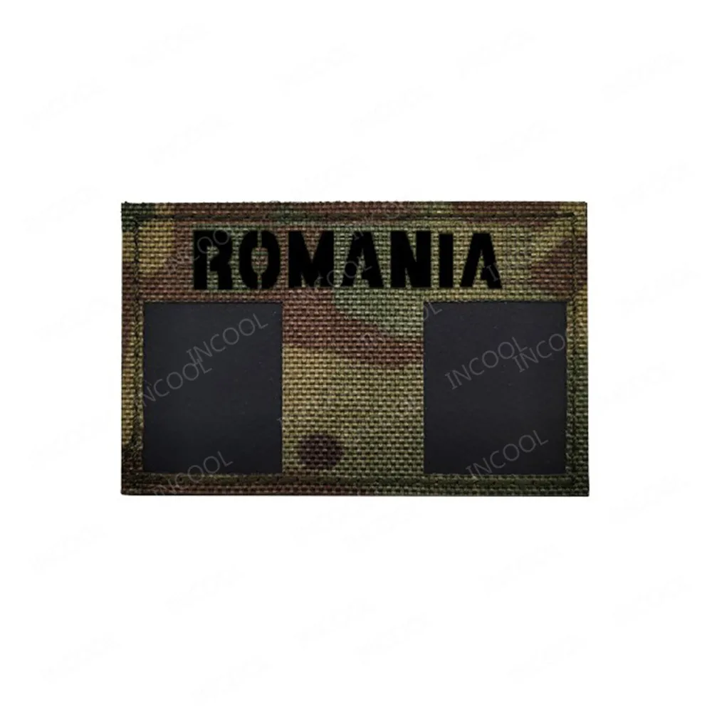 Romania IR Infrared Reflective Patches Romanian 3D PVC Rubber Embroidered Patch Armband For Clothing Backpack