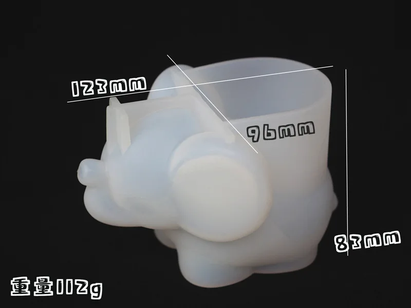 DIY Elephant Resin Mold Epoxy Mirror Three-dimensional Elephant Makeup Egg Storage Silicone Mold