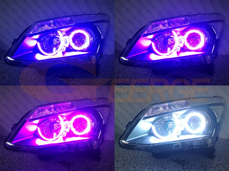 For Isuzu D-Max DMax II 2012 2013 2014 2015 2016 RF Remote BT App Multi-Color Ultra Bright RGB LED Angel Eyes Kit Halo Rings