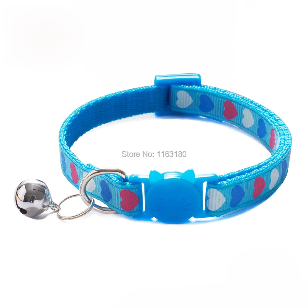 

72pcs/lot Quick Release Cats Collar Personalized Cats Kitten Breakaway Safety Collar With Bell