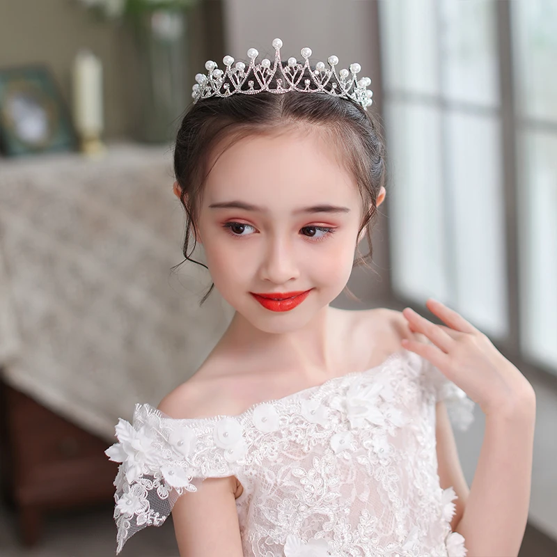 Crown Tiara Children Korean Princess Cute Little Girl Birthday Crown Girls Tiara Catwalk Show Hair Band Hair Accessories