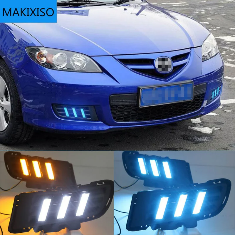 

2pcs For Mazda 3 Mazda3 2010 2011 2012 LED DRL Daytime Running Light Daylight yellow turn Signal Fog Lamp