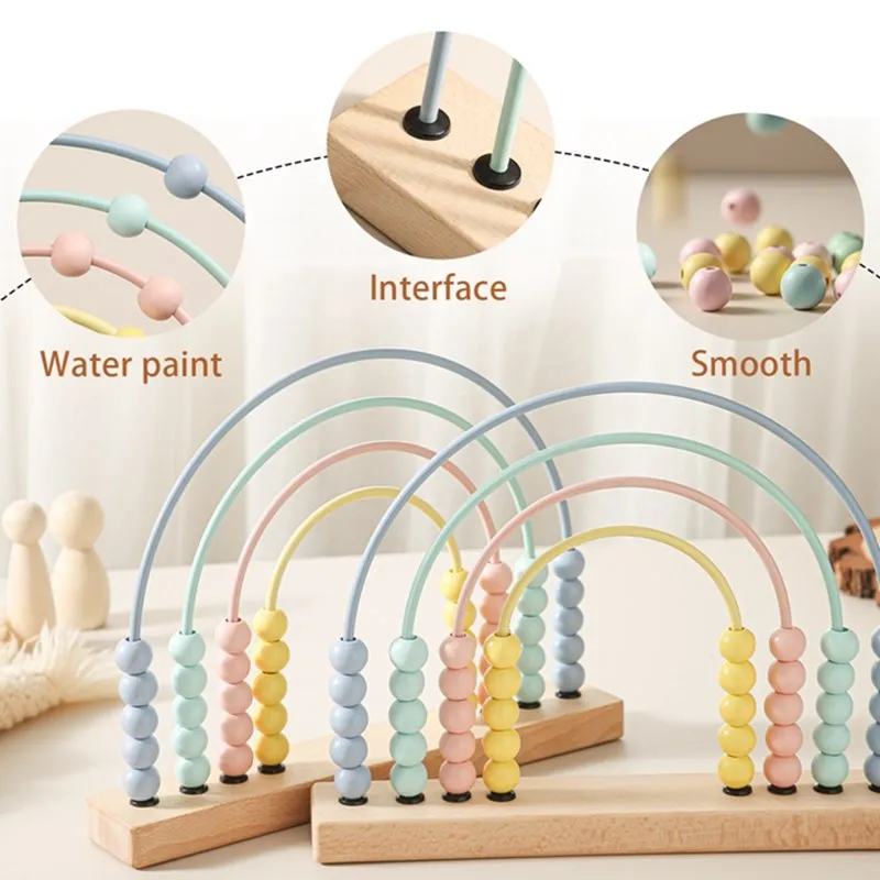 Bopoobo-Jouet boulier en bois pour enfants, Montessori dos, apprentissage précoce des mathématiques, perle de calcul, développement de l'intelligence, jouet pour enfant