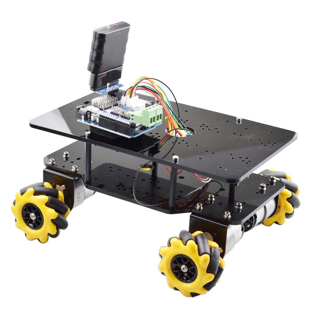 Double Chassis 5KG Load Mecanum Wheel Robot Car Chassis Kit with 4pcs DC Motor with Speed Encoder for Arduino Raspberry Pi DIY