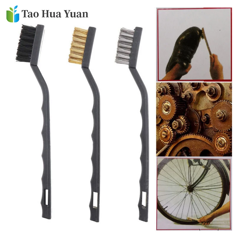 3pcs Mini Rust Removal Industrial Brushes Metal Wire Scratch Brush Cleaning Scrubbing Tool Set Hand Tools Set For Rust