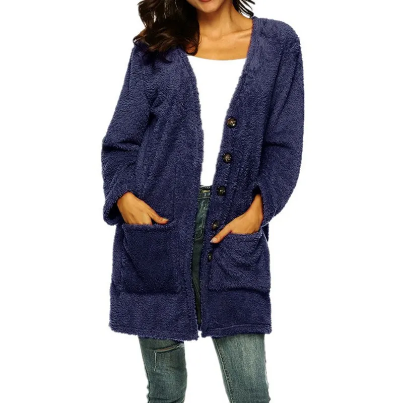 New Ladies Fashion Thick Pullover fleece warm mid-length cardigan jacket Sweater Autumn Winter Large Size 5XL Ladies Warm Clothi