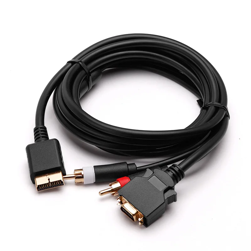 Black HDTV D-Video D-Terminal AV Cable for PS 2 for PS 3