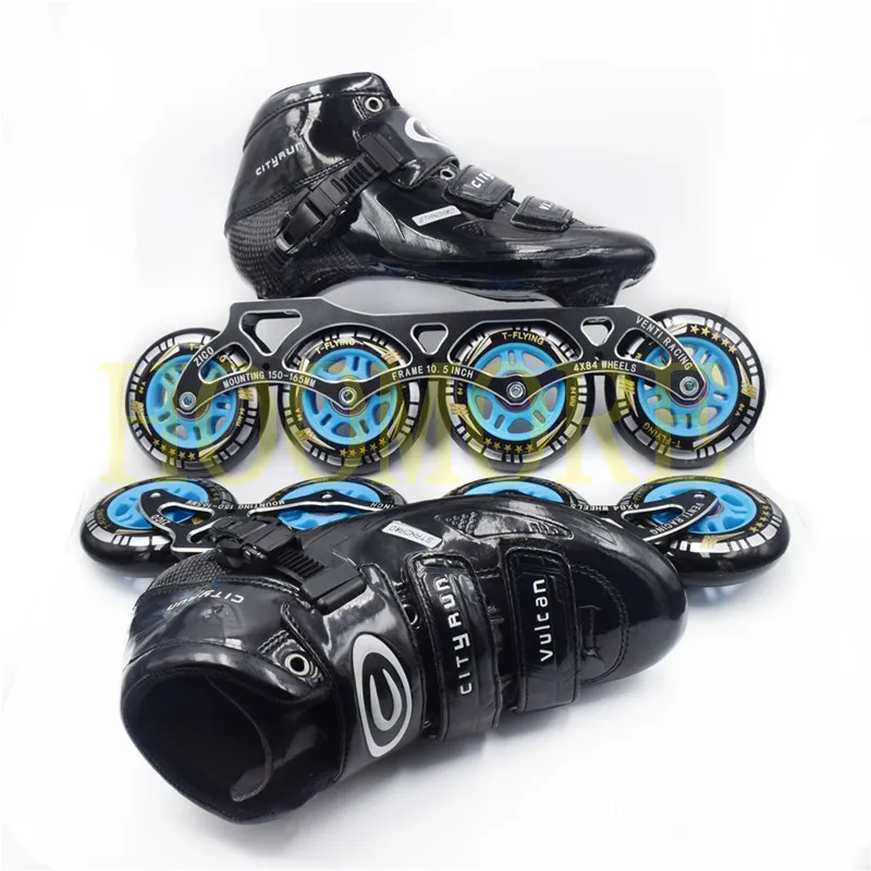 Skates infantil de fibra de carbono, sapatos para criança 4x 84mm, quadro de skate, 4 rodas, cityrun rolo, velocidade, para meninos e meninas eu 30-36