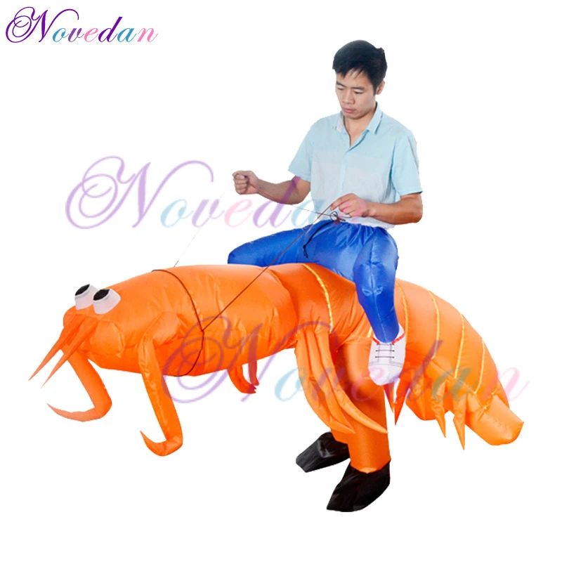 Inflatable Pippi Shrimp Costume Halloween Perform Festival Party Funny Anime Fancy Dress Inflatable Costume For Adult 150-195cm