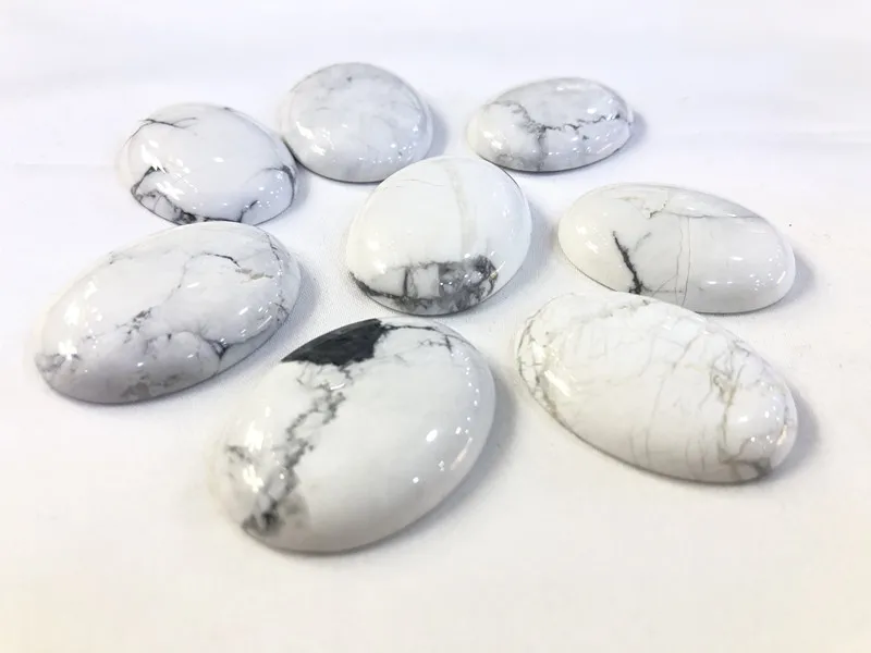 

Wholesale Cabochon Natural Stone Howlite Turquoises Oval CABOCHON 30x40mm Beads Jor Fewelry Accessories Making