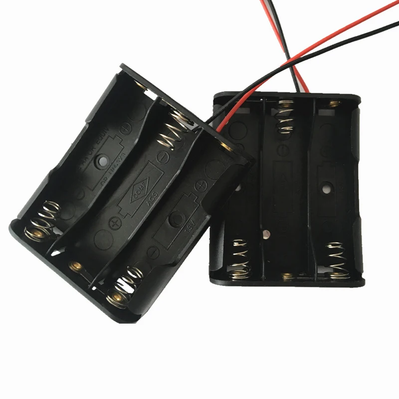 600pcs/lot MasterFire 3 x AA Battery Storage Case Plastic Box Holder with Wire Leads for 3 Packs Standard AA 1.5V Batteries