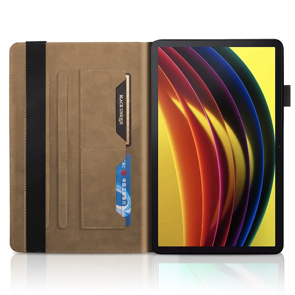 Suporte de couro simples da aleta com slots de cartão caso protetor para lenovo tab p11/p11 11 11 "pro lenovo tab m10 plus lenovo tab m10 10"