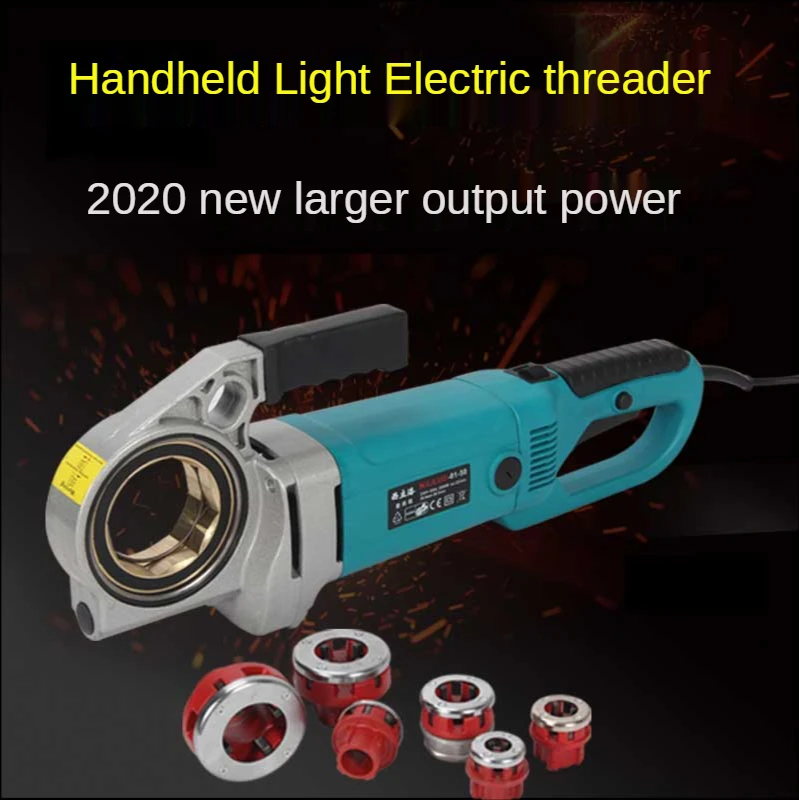 Máquina de roscado eléctrica de 220V y 2300W, herramienta de roscado Manual de mano con hilo trenzado de tubo galvanizado