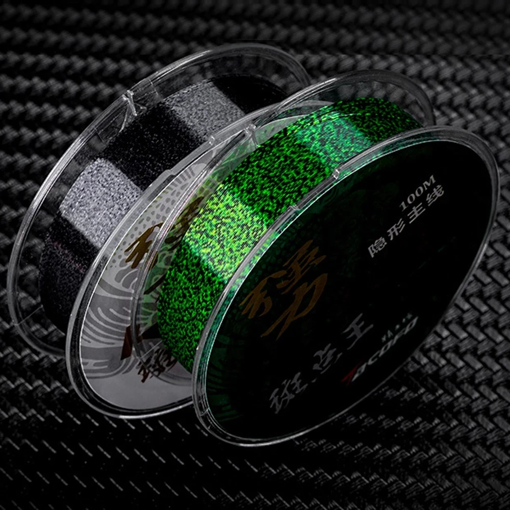 50m 3D Invisible Spoted Super Strong Carp Fishing Line Speckle Fluorocarbon Coated Monofilament Fishing Line