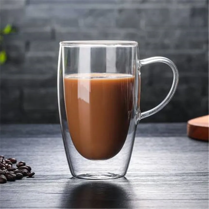 Double Coffee Mugs With the Handle Mugs Drinking Insulation Double Wall Glass Tea Cup Creative Gift Drinkware Milk
