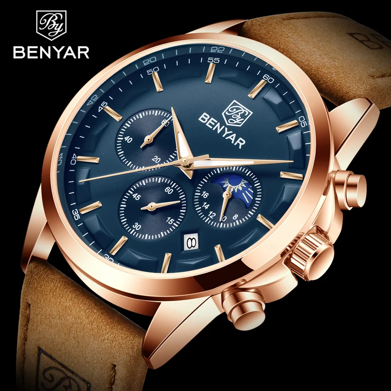 2023 New BENYAR Top Brand Men\'s Watches Military Luxury Watch Men Quartz Clock Sport Wrist Watch Chronograph Relogio Masculino