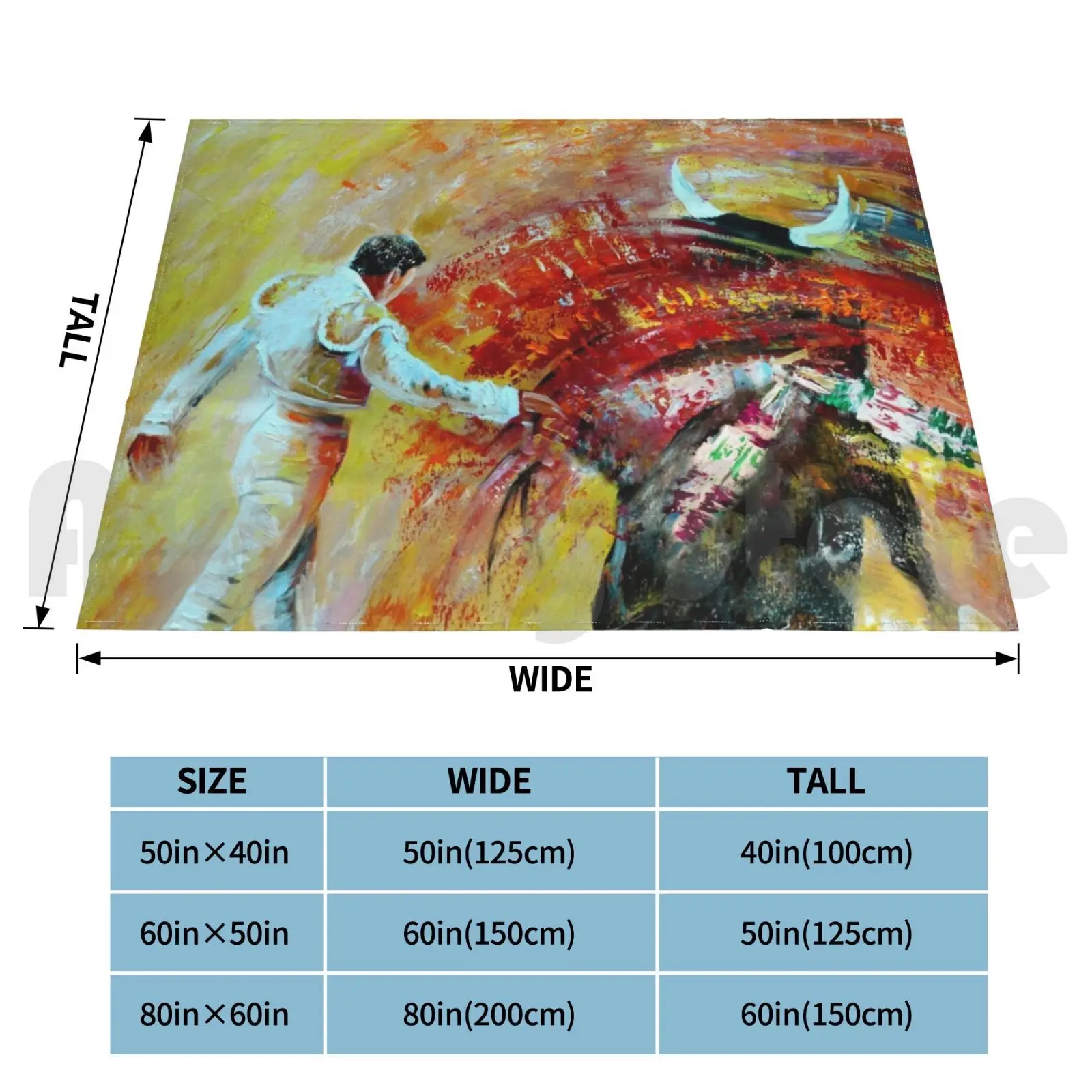 Salto Mortale Blanket Fashion Custom Bullfight Bullfighting Spain Culture Fiesta Spanish Culture Corrida Bull Bulls