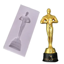 Oscar statuette Silicone Mold Fondant Cake Decorating Tool Mould Sugarcraft Chocolate Baking Tool For Cake Gumpaste Artwork Form