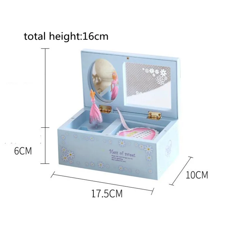 Creative Ballerina Music Box decoration Clockwork Plastic Jewelry Box Girls Hand Crank Music Mechanism Christmas Gift