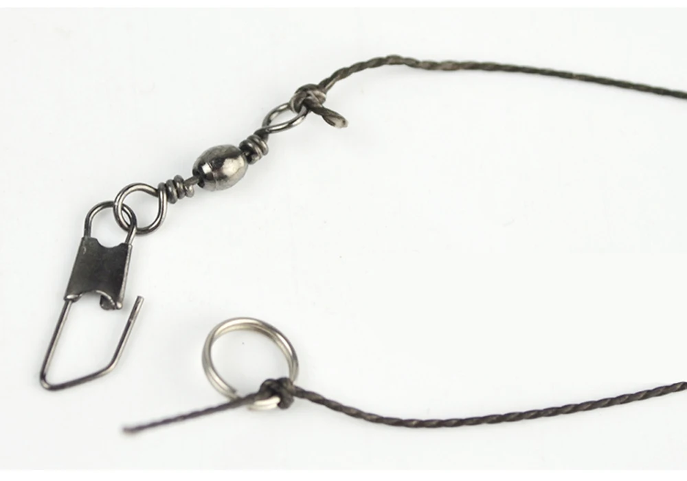 5er-Pack Hochkarbon-Stahl-Angelschnur mit 5 Einzelhaken, Wirbelködern und Bleigewichten für Meeresangeln – Pesca 3 # -13 # – Detail 10