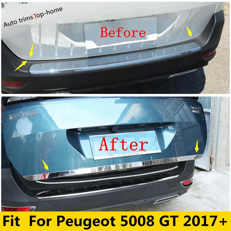 

Stainless Steel Rear Hatch Trunk Door Lid Tailgate Body Molding Decoration Strip Fit For Peugeot 5008 2017 - 2022 Accessories