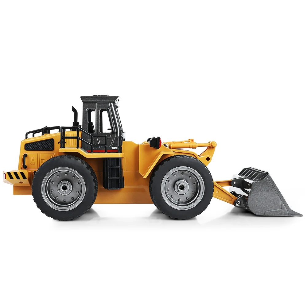 6 CH With LED Light Alloy Version Loading Bulldozer 2.4G Wireless Remote Control Engineering Bulldozer Children's Toy