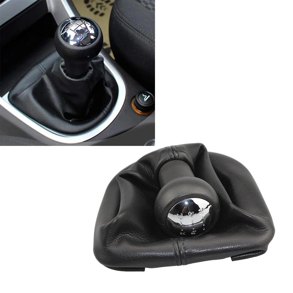 1 PCS ABS+PU Leather 5 Speed Gear Shift Stick Leather Knob Cover Dirt-proof Anti-dust Supplies Pour Peugeot 207 307 308 C