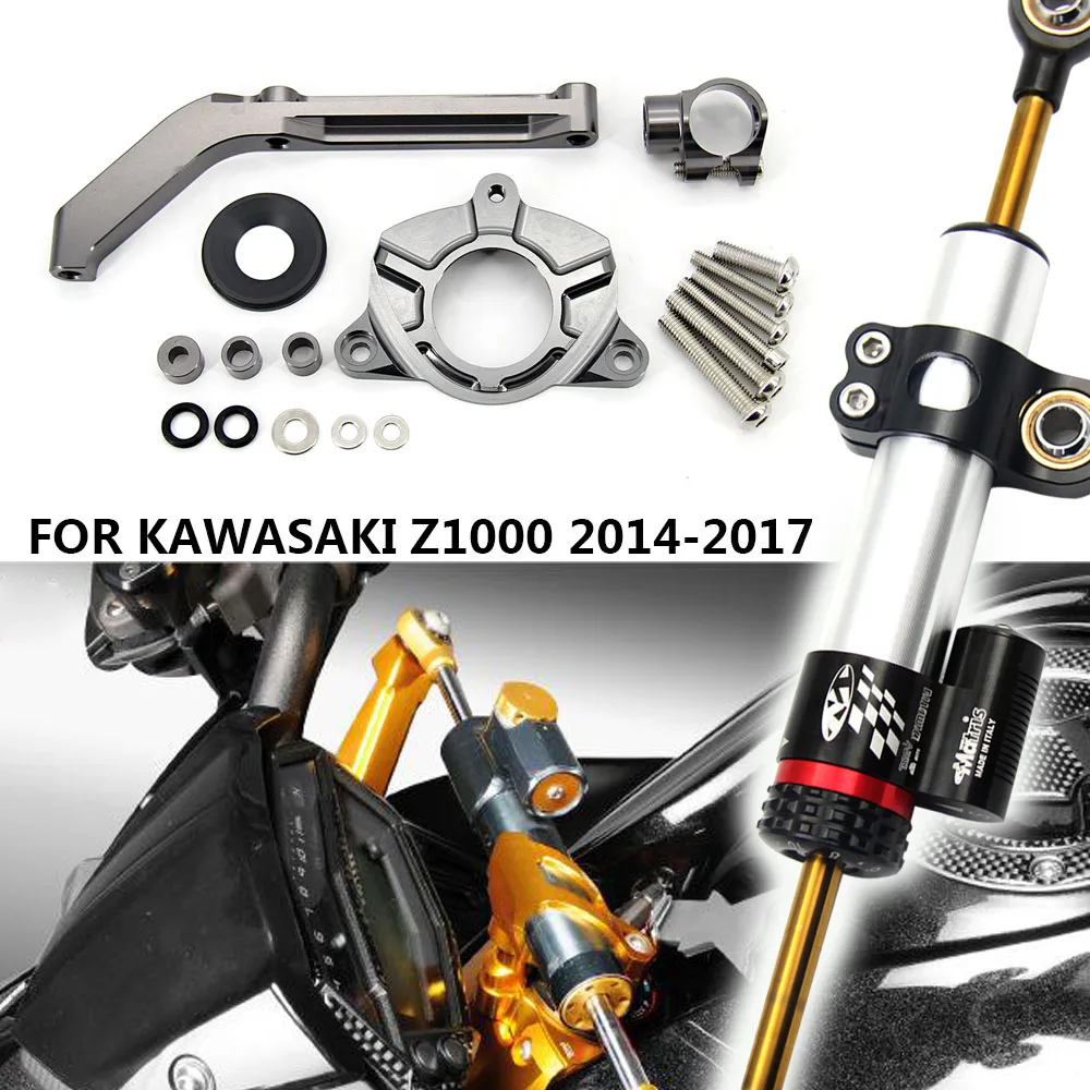 

For Kawasaki Z1000 Z 10002014-2017 2016 2015 CNC Adjustable Motorcycle Linear Reversed Steering Damper with bracket Support