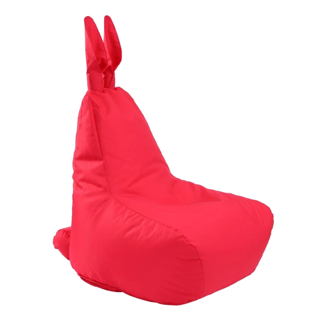 Rabbit Shape Bean Bag Chair Cover Sofa Slipcover without Filling , Comfort Stuffed Animal Plush Toys Organizer for Kids