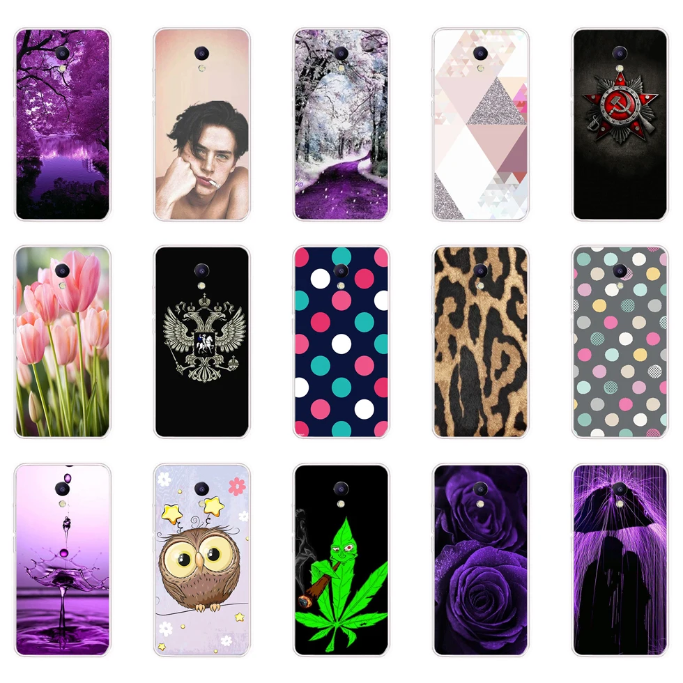 For Meizu M5 Note  Case Soft TPU Silicon Back Cover For Meizu M5 Note Case M5 Rose Print Phone Case Coque Para