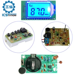 DIY Electronic Kit 87-108MHz Stereo FM Radio Receiver Transmitter Module Soldering Practice with Microphone DSP PLL FM Board