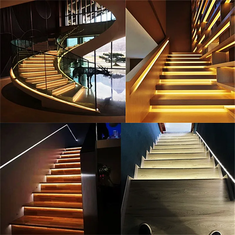 Stair LED Motion Sensor Light Controller DC 12V 24V 36 Channels Step Single Color Strip And 2 Ways Side Running IC Tape Dimmer