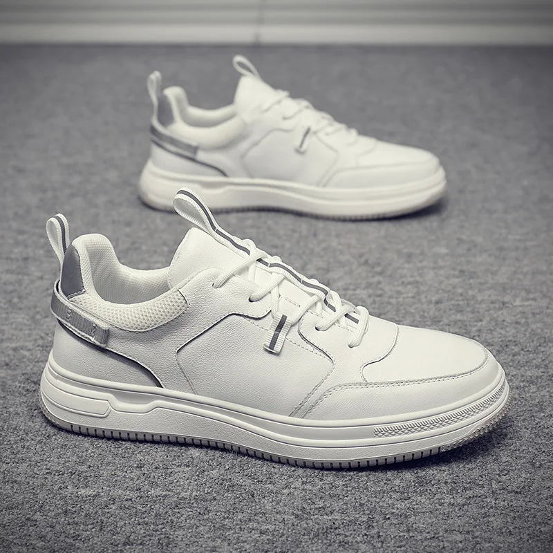 

men's leisure breathable white shoes flats platform original leather shoe trend handsome street style sneakers chaussure homme