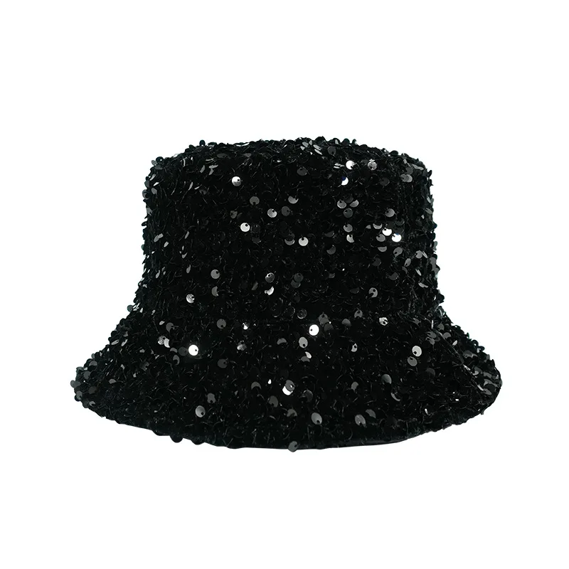 2021 New Man Woman Glitter Sequins Bucket Hat Fisherman Hat Folded Windproof Panama Hats Female