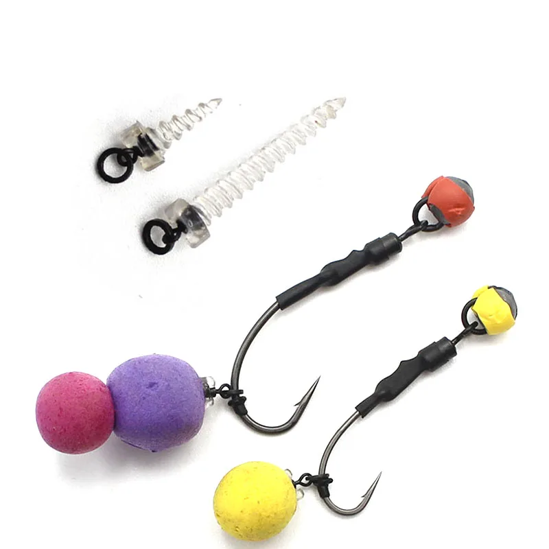 20pcs Carp Fishing Accessories 360° Plastic Bait Screw With Mirco Swivel Plastic  Bait Screw for Ronnie D rigs Spinner Swivel