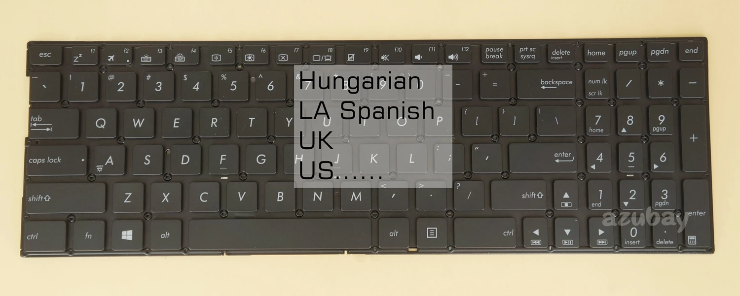 

US UK Hungarian LA SP Keyboard for Asus N543UA N592UB N593UB Q503UA Q524UQ Q524UQK Q534UX Q552UB Q553UB UX560UQ UX560UX, Backlit