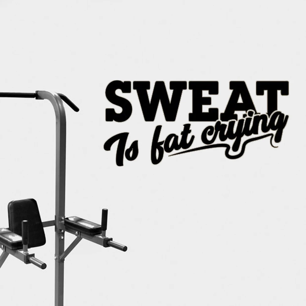 Sweat Is Fat Crying Wall Decal Fitness Wall Decal Workout Gym Wall Decal Fitness Wall Stickers