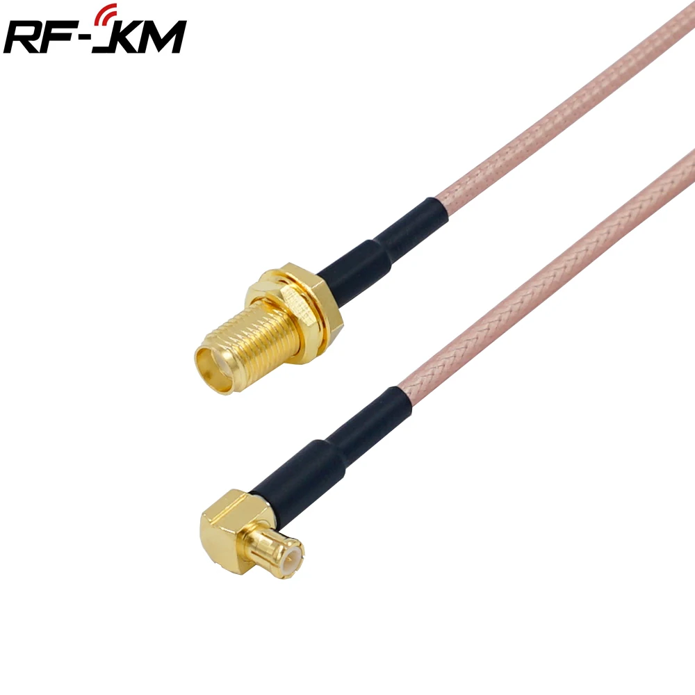 

RF Coaxial Cable SMA female nut bulkhead To MCX Male Right Angle RA PLUG RG316 Pigtail Cable