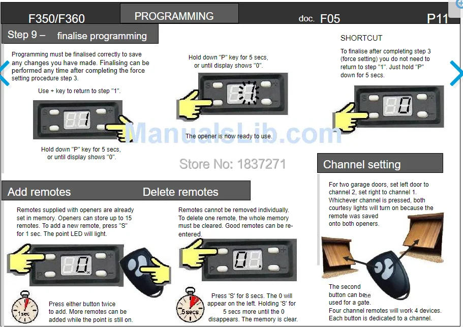 Original Remote Control FR1A 433MHZ For Foresee FR1 F-350G/M  F-350M/G F-390G door Garage Gate image 6