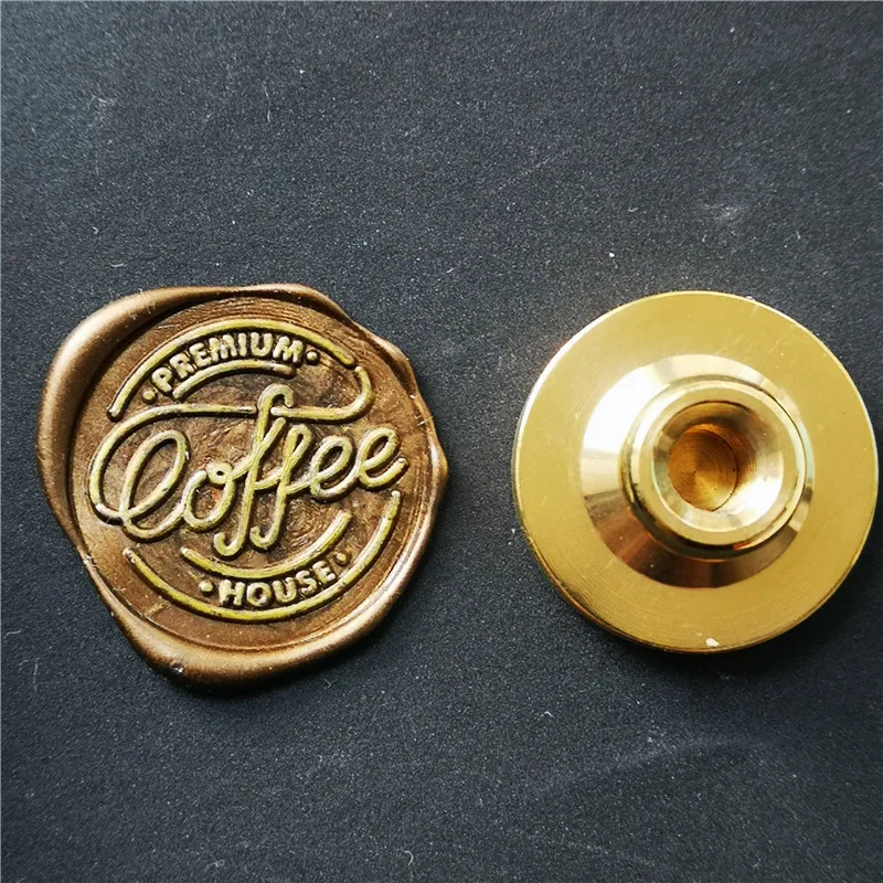 premium Coffee house Seal Greeting Card Sealing Seal Brass Irregular Seal Christmas Card Invitation Decorative Sealing Wax Stamp view 4